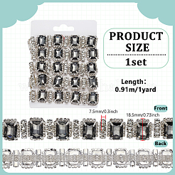 1 ярд прямоугольных железных цепочек со стразами CH-FG0001-02A