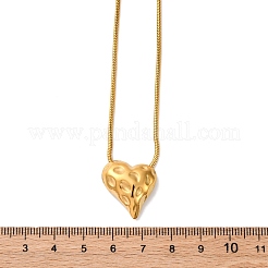Цепочки-змейки из текстурированной нержавеющей стали 304 с подвеской в виде сердца NJEW-U026-11G