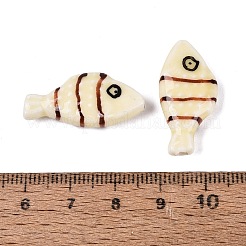 Perline di porcellana a forma di pesce dipinte a mano&nbsp;PORC-N013-06I