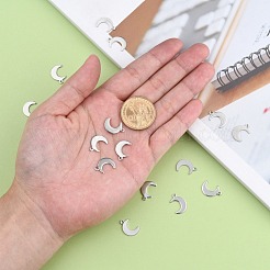 Подвески-шармы из нержавеющей стали в форме полумесяца STAS-Q168-06