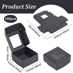 100 шт. коробки для хранения из крафт-бумаги с видимым окном&nbsp;CON-BC0007-24A