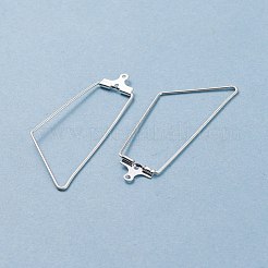 304ステンレスペンダント  フープピアスパーツ  台形  銀  21ゲージ  45.5x20x1.5mm  穴：1mm  インナーサイズ：16x38mm  ピン：0.7mm&nbsp;STAS-F191-10S