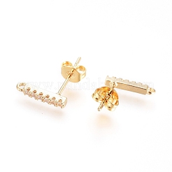 Латунные серьги-гвоздики из циркония KK-G389-38G