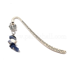 Закладки из цинкового сплава из натуральных и синтетических драгоценных камней AJEW-JK00173