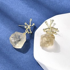 Серьги-гвоздики с подвесками из латунных самородков&nbsp;EJEW-D345-01G