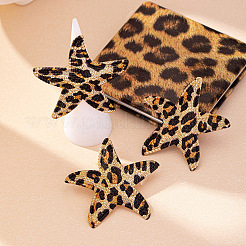 Комплекты из серег-гвоздиков и колец из сплава с леопардовым принтом в виде морской звезды для женщин&nbsp;FS-WG183D9-01