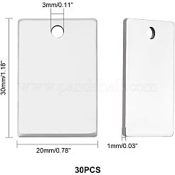 201 нержавеющая сталь прямоугольная штампованная пустая бирка подвеска STAS-UN0002-77P