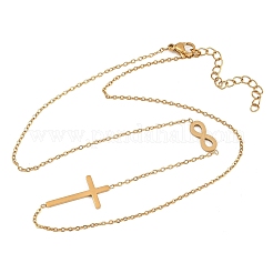Colliers à maillons croisés en acier inoxydable 304 à vocation religieuse&nbsp;NJEW-H093-06G