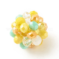 7шт 7 цвета гальванические стеклянные бусины EGLA-JF-6MM-M01