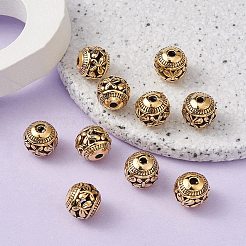 Тибетский стиль полые сплава бисер TIBEB-YW0001-12G