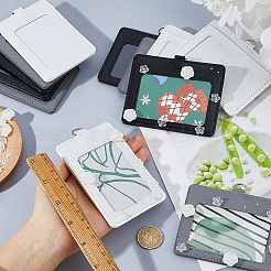 DIY PUレザー長方形IDカードホルダーセット  樹脂カボションとアクリルビーズ付き  PVCラウンド両面粘着剤  ミックスカラー  96~121mm  穴：7x7mm&nbsp;AJEW-FH0007-85