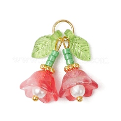 6шт 6 цвета прозрачные стеклянные подвески&nbsp;PALLOY-MZ00740