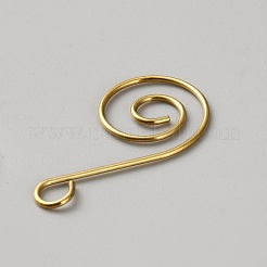 鉄製クリスタルビーズカーテンフック  渦巻き  ゴールドカラー  40.5x21x1mm&nbsp;FIND-WH0817-119G
