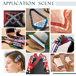 10 м ленты из полиэстера с вышивкой в этническом стиле&nbsp;OCOR-PH0001-69