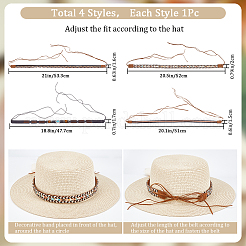4 шт. 4 стиля хрустальный ремень для ковбойской шляпы в юго-западном стиле со стразами DIY-CP0009-18