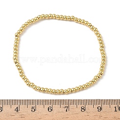 Bracelets extensibles en perles rondes en laiton pour hommes femmes&nbsp;BJEW-B148-05A-G