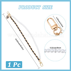 Ремешок для телефона из искусственной кожи и пластика с жемчугом&nbsp;AJEW-WH20048-12D