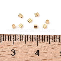 コラム真鍮ビーズ  カドミウムフリー＆ニッケルフリー＆鉛フリー  長持ちメッキ  ゴールドカラー  1.5x1.5mm  穴：1.2mm&nbsp;KK-G509-01A-G