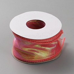 Радужная переливающаяся лазерная лента из полиэстера OCOR-WH0086-78H