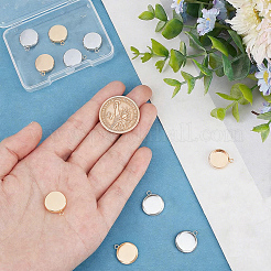 24 pz. 2 colori incastonati in cabochon per ciondolo in ottone&nbsp;KK-BBC0028-69