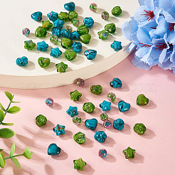 80 шт. 8 вида стеклянных бусин миллефиори&nbsp;GLAA-TA0003-43A