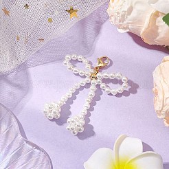 Подвеска в виде ракушки с бантом и бисером&nbsp;HJEW-TA00297