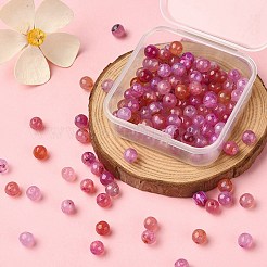 130шт окрашенные нити из натуральных многоцветных агатовых бусин G-YW0001-29C