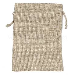 Bolsas de embalaje de arpillera impresas navideñas bolsas con cordón&nbsp;ABAG-Q053-02B-12