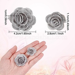 3d цветок розы полиэстер компьютеризированный вышитый орнамент аксессуары&nbsp;DIY-NB0008-21B