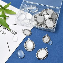 Наборы для изготовления подвески из сплава в форме овального купола своими руками&nbsp;DIY-YW0010-14