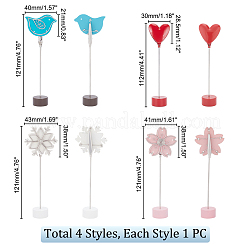 4 soporte para tarjetas de nombre de acero inoxidable con 4 estilos de pájaro&nbsp;AJEW-OC0004-59