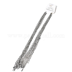 12 Stück 2.2 mm 304 Edelstahl-Halskette mit geriffelter Form für Damen und Herren&nbsp;NJEW-H093-16P
