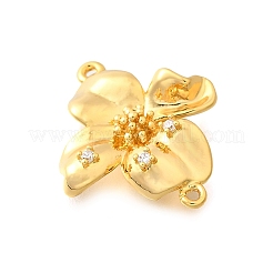 Подвески-цветочки из латуни с прозрачным кубическим цирконием&nbsp;LS-KK-B131-06G