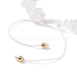 Натуральный кварцевый кристалл и смола плетеный браслет из бисера от сглаза BJEW-JB08495-06
