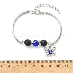 Armreifen aus Zinklegierung mit Anhängern für Damen&nbsp;BJEW-JB14384