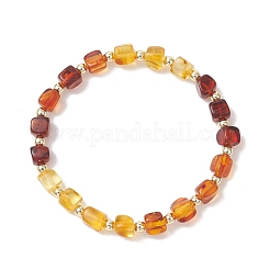 Эластичные браслеты из натуральных янтарных бусин для женщин&nbsp;BJEW-JB13255