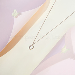 Colliers avec pendentif initial en argent sterling plaqué rhodium&nbsp;JN917A