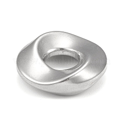 変色しない304ステンレススチールヨーロピアンビーズ  大穴ビーズ  ツイストフラットラウンド  ステンレス鋼色  16x4mm  穴：6mm&nbsp;STAS-F287-58P