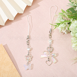 2 шт. 2 стиля мобильных ремешков из сплава и акрила AJEW-GL0002-68