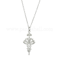 Colliers pendentifs lotus en acier inoxydable 304 anti-ternissement&nbsp;NJEW-JN04561-01