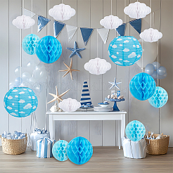 23 шт. 5 стиля бумажных сотовых фонарей-подвесок&nbsp;AJEW-OC0015-12