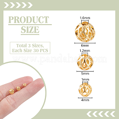 90шт 3 стиля латунные бусины KK-GA0002-19A