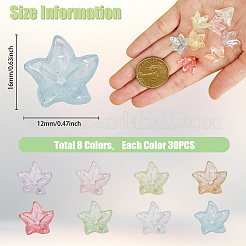 240шт 8 цвета прозрачные акриловые колпачки для бусин&nbsp;OACR-FH0001-050