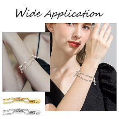 10 шт. 2-цветная застежка-бантик для часов с покрытием из латуни и прозрачным кубическим цирконием ZIRC-DC0001-10