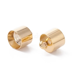 201ステンレススチールコードエンド  エンドキャップ  コラム  24KGP本金メッキ  12.3x10mm  穴：2.5mm  内径：9mm&nbsp;STAS-H410-20G-B