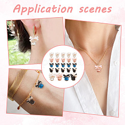 24шт 4 цвета сплава эмалевые подвески ENAM-AR0001-65