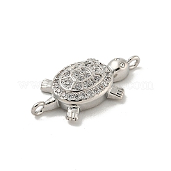 Dijes de conector de animales marinos con circonita cúbica transparente pavé de latón&nbsp;X-KK-N254-128P
