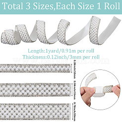 3 ярд 3 стиля самоклеящиеся искусственные жемчужины из АБС-пластика со стразами горячей фиксации DIY-CY0001-88