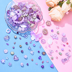 100 г 10 стиля прозрачных акриловых бусин OACR-YW0002-65A