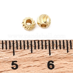 Рифленые круглые латунные бусины&nbsp;KK-H520-02B-G